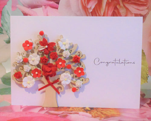 Congratulations Light Up Blossom Tree - Letterbox Flower Cards