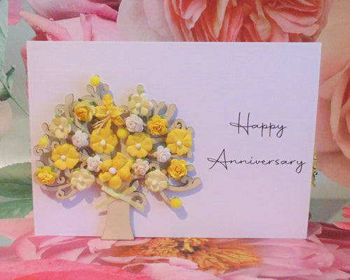 Happy Anniversary Light Up Blossom Tree - Letterbox Flower Cards