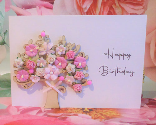 Happy Birthday Light Up Blossom Tree - Letterbox Flower Cards
